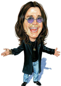 Ozzy smiling caricature